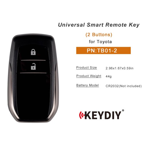 KEYDIY KD TB01-2 Universal Smart Remote Key 2 Buttons for Toyota Type