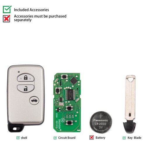 5pcs/lot KEYDIY KD TDB03-3(Silver Gray) for Toyota Universal Smart Remote Key 3 Buttons With Silver Grey Key Shell