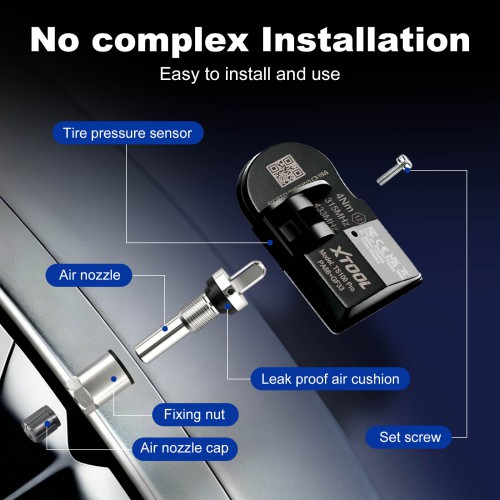 XTOOL TS100 PRO Sensor 2-in-1 (315 + 433MHz) Programmable Universal Sensor Only Used with XTOOL TP150/IP819TP