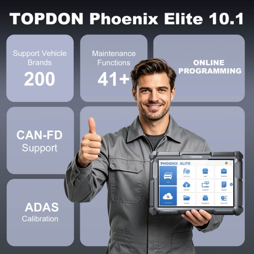 TOPDON Phoenix Elite 10.1 Inch OE-Level Scan Tool, Cloud-Based Programming, CANFD