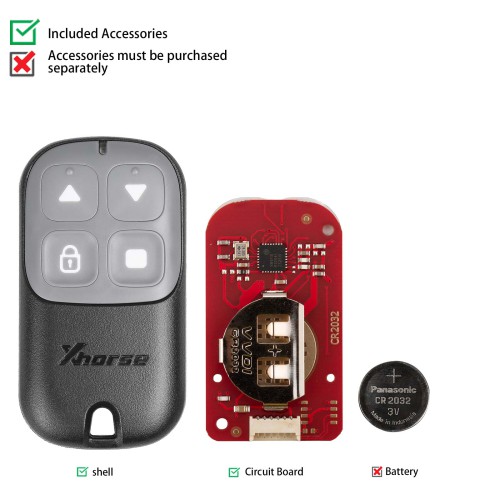 5pcs/lot XHORSE XKXH23EN VVDI Garage Door Button Black Second Generation Wired Remote