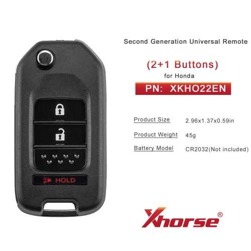 Xhorse XKHO22EN 2nd Generation Wire 2+1 Button for Honda Type 5pcs/lot
