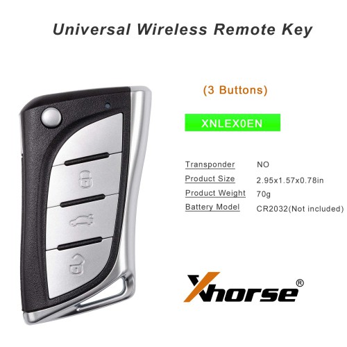 XHORSE XNLEX0EN Lexus Style Wire Remote 3 Buttons for VVDI Key Tool 5pcs/Lot