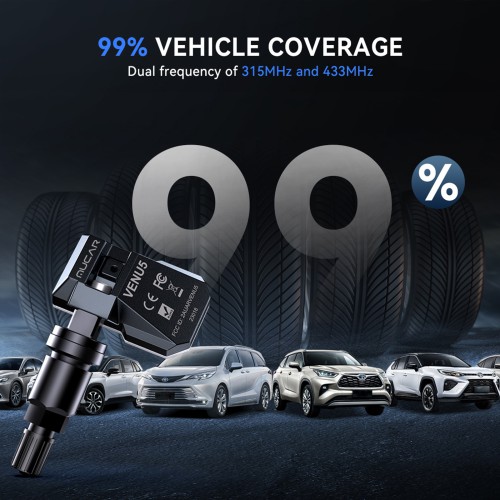 THINKCAR MUCAR VENU5 Tire Pressure Sensors Support 315MHz & 433MHz Dual Frequency 4PCS/Set