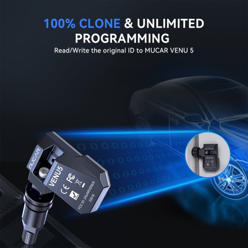 THINKCAR MUCAR VENU5 Tire Pressure Sensors Support 315MHz & 433MHz Dual Frequency 4PCS/Set