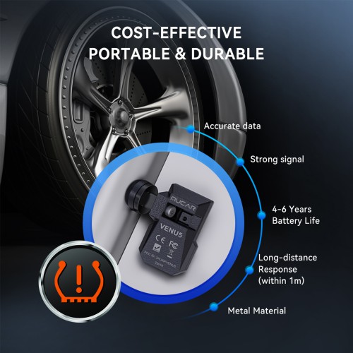THINKCAR MUCAR VENU5 Tire Pressure Sensors Support 315MHz & 433MHz Dual Frequency 4PCS/Set