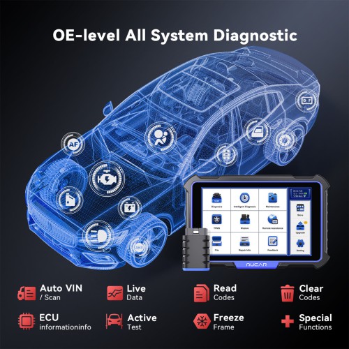 THINKCAR MUCAR VO8 ECU Coding & OE-level Full System Diagnostic, Auto VIN, with 9450mAh Battery & 8MP Camera Support 34+ Maintenance Functions