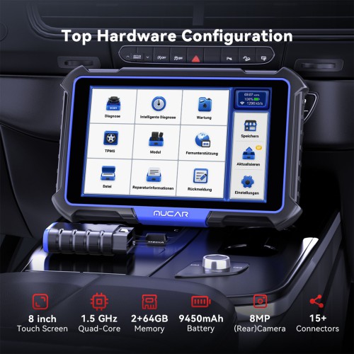 THINKCAR MUCAR VO8 ECU Coding & OE-level Full System Diagnostic, Auto VIN, with 9450mAh Battery & 8MP Camera Support 34+ Maintenance Functions