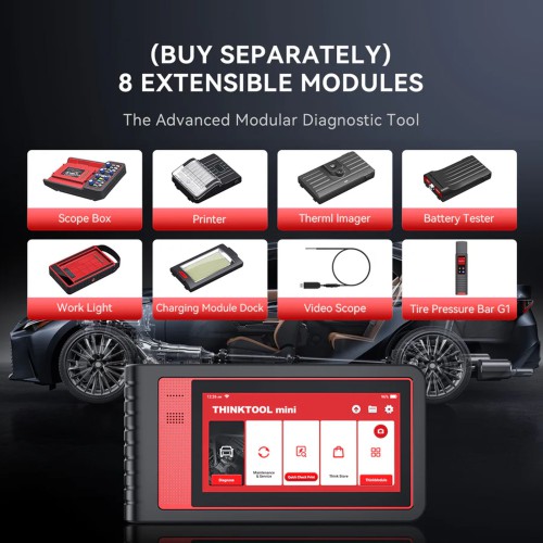 THINKCAR THINKTOOL MINI OE-level Full System Diagnostic 28 Reset Wireless/Bluetooth Connection Lifetime Free Update