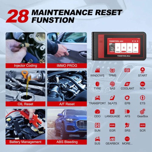 THINKCAR THINKTOOL MINI OE-level Full System Diagnostic 28 Reset Wireless/Bluetooth Connection Lifetime Free Update
