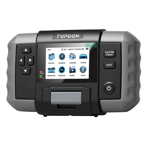 Topdon BT600 Battery Tester & Built-in Printer for 12V Battery & 12V/24V Systems