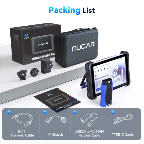 THINKCAR MUCAR 892BT PRO Bluetooth Diagnostic Scanner with AI Function, ECU Coding, Supports CANFD & DOIP & J2534, 35 Reset Functions,Topology Mapping