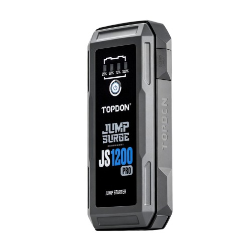 TOPDON JumpSurge JS1200Pro 1800 Peak Amp Battery Jumpstarter, Power Bank & Flashlight