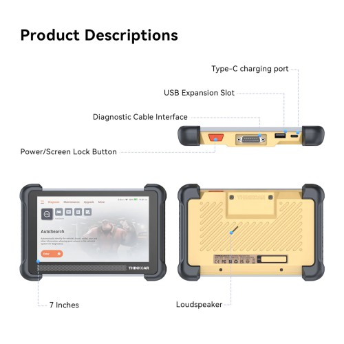 THINKSCAN 672 Diagnostic Scanner Supports CAN-FD Protocol IMMO Key Matching 28+ Reset Functions, Lifetime free update