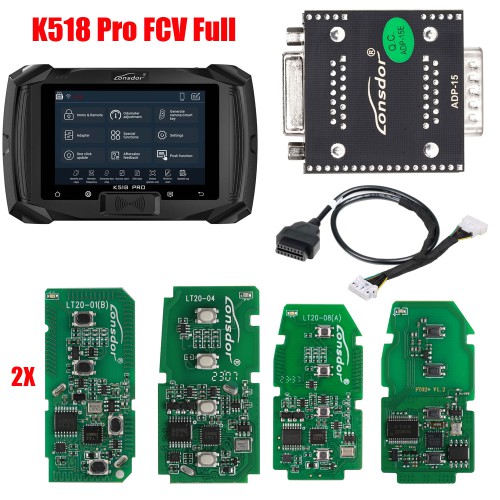 [Full Version] Lonsdor K518 PRO FCV + SUPER ADP-15 + FP-30 Cable + LT20-01 + LT20-04 + LT20-08 + FT02 PH0440B Keys