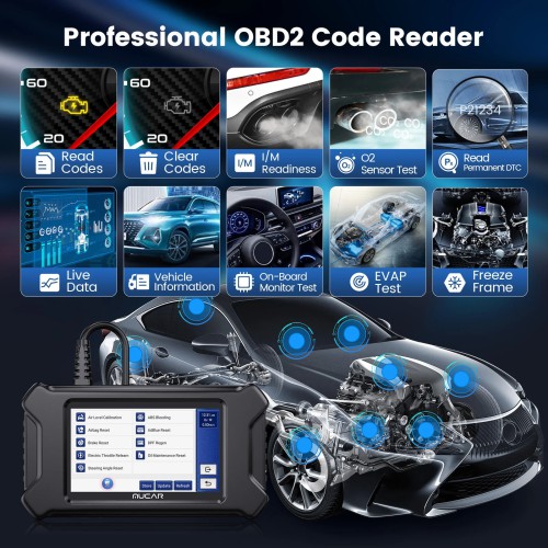 THINKCAR MUCAR CS6 Diagnostic Scanner Supports 6 System Diagnoses, 7 Reset Services, Full OBD2 Functions