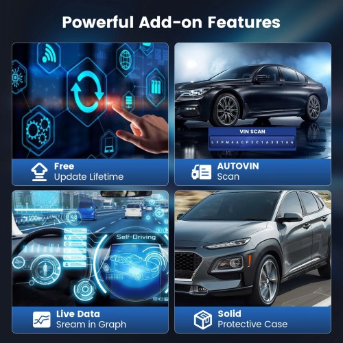 THINKCAR MUCAR CS4 Diagnostic Scanner Supports 4 System Diagnoses, 5 Reset Services, Full OBD2 Functions. 19 Languages