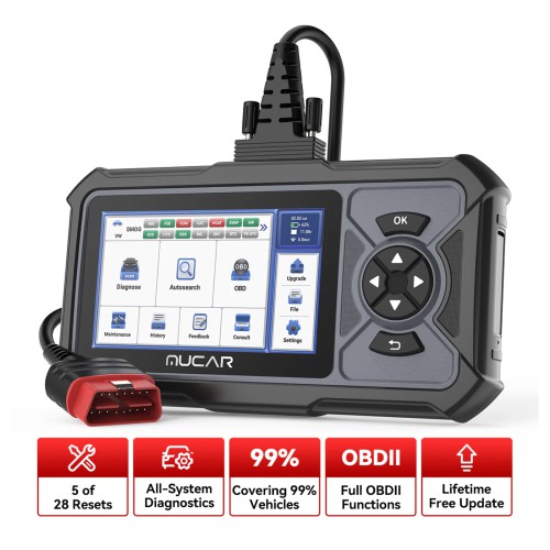 THINKCAR MUCAR CDE900 LITE Full System Diagnostic Scanner Full OBD2 Function Choose Any 5 Functions from 28 Reset Services