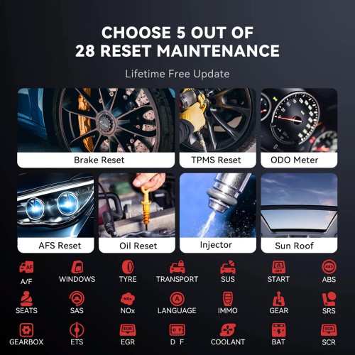 THINKCAR MUCAR CDE900 LITE Full System Diagnostic Scanner Full OBD2 Function Choose Any 5 Functions from 28 Reset Services