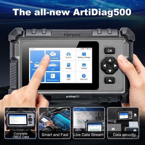 2026 Topdon ArtiDiag 500 AD500 Four System Diagnostic Scanner 6 Service Functions Battery Test, Lifetime Free Update