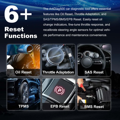 2026 Topdon ArtiDiag 500 AD500 Four System Diagnostic Scanner 6 Service Functions Battery Test, Lifetime Free Update