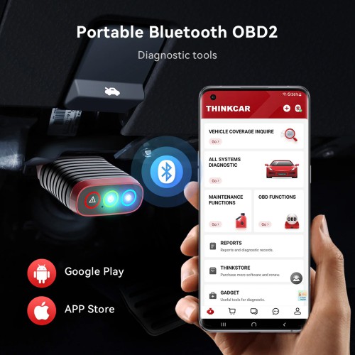 THINKCAR BD6 OBD2 Scanner Supports 5 Resets Services, AutoVIN & Full OBD2 Diagnostic Functions, Lifetime Free Updates