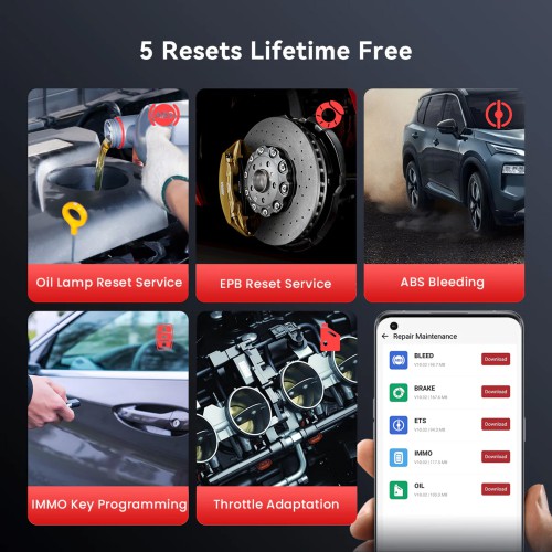 THINKCAR BD6 OBD2 Scanner Supports 5 Resets Services, AutoVIN & Full OBD2 Diagnostic Functions, Lifetime Free Updates