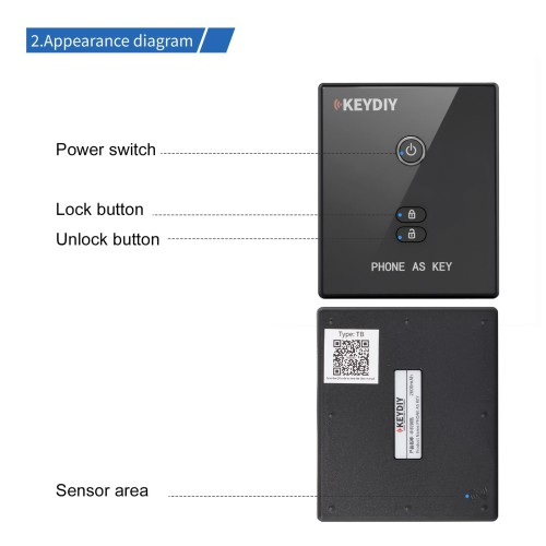 KEYDIY PAK01-TB Phone As Key Support Keyless Entry Bluetooth Vehicle Control