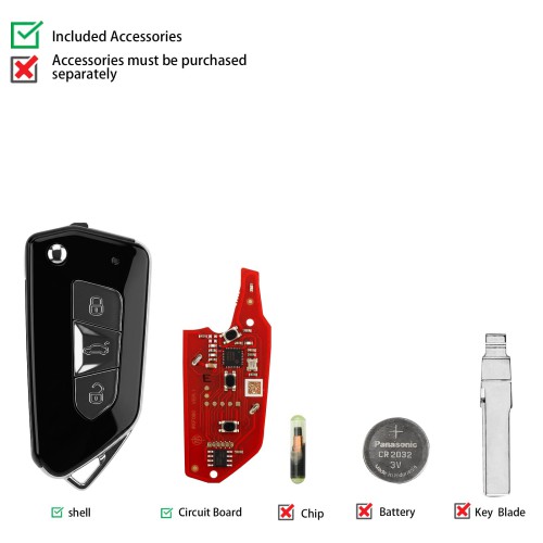5Pcs/lot XHORSE XKGA84EN Second Generation Universal Remote Key 3 Buttons
