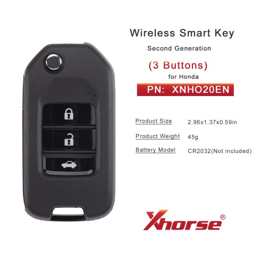 5pcs/lot XHORSE XNHO20EN C081-13 for Honda Second Generation Wireless Smart Key