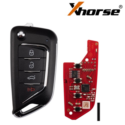 XHORSE XKCD06EN KAI.DLK Folding Key 4 Buttons Second Generation Universal Wired Remote Key 5pcs/lot