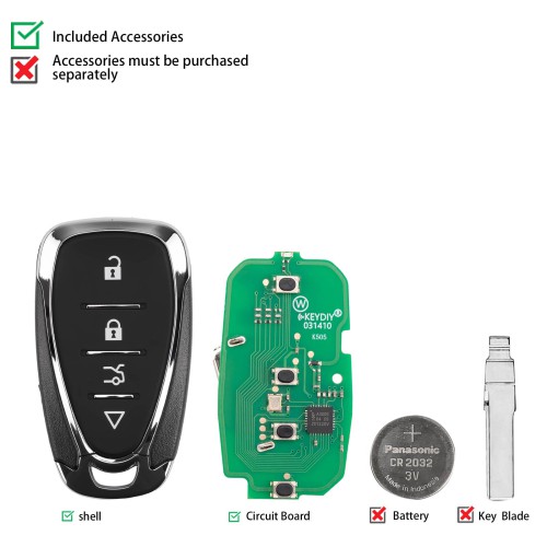 5pcs/lot KEYDIY KD ZB32-4 Universal Smart Remote Key 4 Buttons for Chevrolet Type