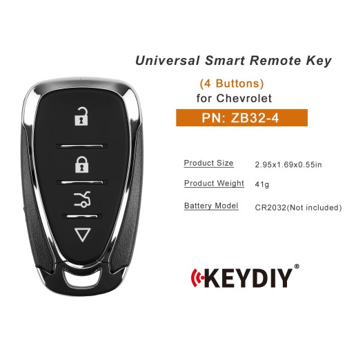 5pcs/lot KEYDIY KD ZB32-4 Universal Smart Remote Key 4 Buttons for Chevrolet Type