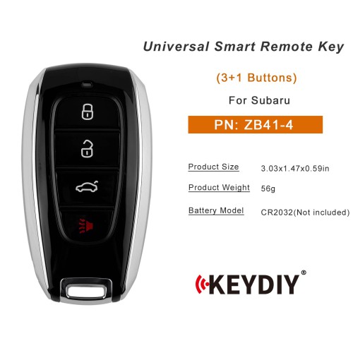 5pcs/lot KEYDIY KD ZB41-4 Universal Smart Remote Key 3+1 Buttons for Subaru Type