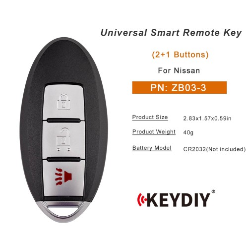 5pcs/lot KEYDIY KD ZB03-3 Universal Smart Remote Key 2+1 Buttons for Nissan Type
