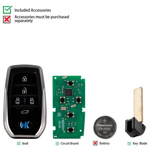 5pcs/lot KEYDIY KD ZB35-5 Universal Smart Remote Key 5 Buttons for Toyota Type