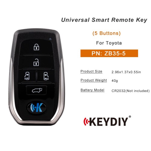 5pcs/lot KEYDIY KD ZB35-5 Universal Smart Remote Key 5 Buttons for Toyota Type