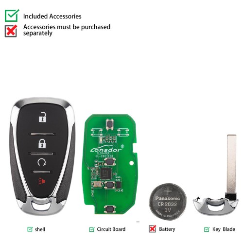 LONSDOR CL30-01/CL30-02/CL30-03 Remote Key 3 Buttons/4 Buttons/5 Buttons Supports ID46 ID49 ID4A 315MHz 433.92MHz for Chevrolet