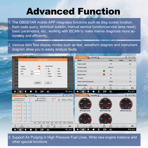 OBDSTAR iScan Global TOHATSU Marine Scanner Read/Clear Fault Codes, Data Flow, Action Test, Coding