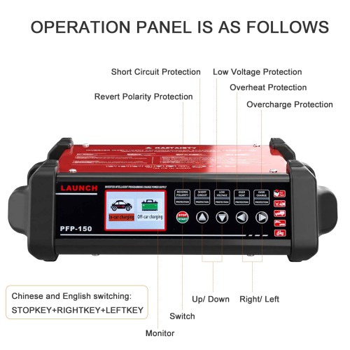 LAUNCH PFP-150 Inverter Intelligent Programming Charge Power Supply for All Types of Vehicles, Cars, Trucks, Boats, Tractors, Buses