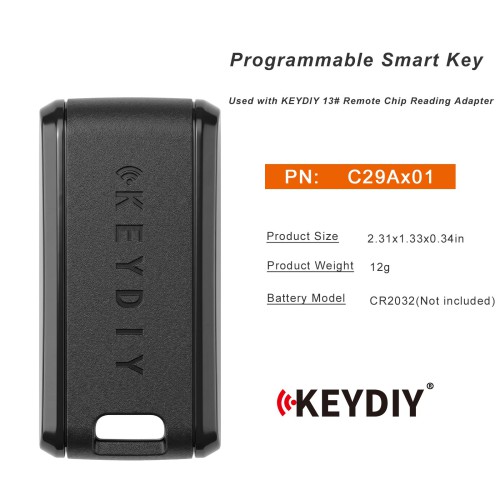 5pcs/lot KEYDIY C29Ax01 Programmable Smart Key Used with KEYDIY 13# Remote Chip Reading Adapter