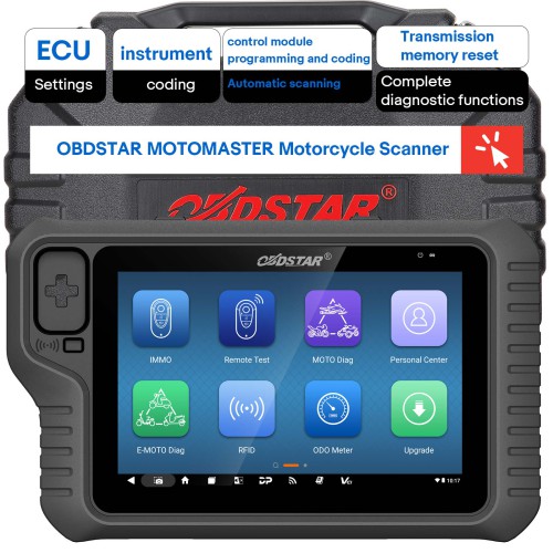 [US/EU Ship] OBDSTAR MOTOMASTER Motorcycle Scanner FULL MOTO Diag + Marine Diag + E-MOTO Diag + IMMO + Cluster Recalibration + ECU Flasher + Make Key
