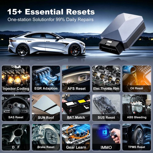 THINKCAR MUCAR BT200 MAX AI-Powered Diagnostics Scanner Supports Full OBD2 Functions, 15+ Reset Services, CAN-FD & FCA