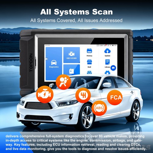 [Lifetime Free Update] TOPDON ArtiDiag 800BT Full Systems Diagnoses, 28+ Reset Services AutoVIN/ABS Bleeding/IMMO/SAS/BMS/EPB/TPMS/Oil Reset