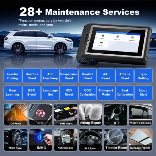 [Lifetime Free Update] TOPDON ArtiDiag 800BT Full Systems Diagnoses, 28+ Reset Services AutoVIN/ABS Bleeding/IMMO/SAS/BMS/EPB/TPMS/Oil Reset