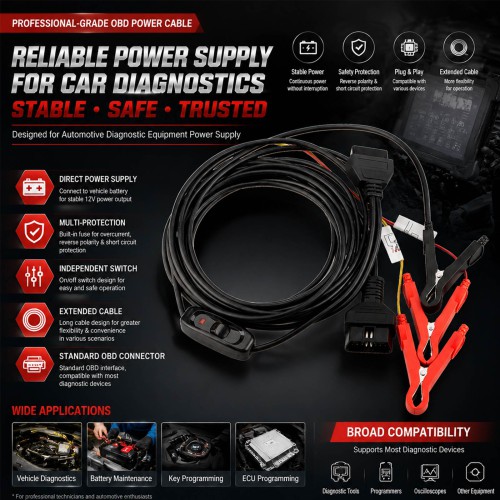 LONSDOR for FORD AKL Bypass Cable Supports Bypass Alarm When All Keys Lost Smart Key Programming