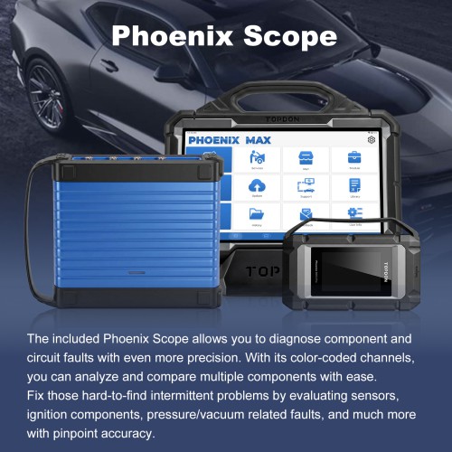 TOPDON Phoenix Max With 13.3 Inches Screen, Supports 4-channel Oscilloscope, ADAS Compatibility, Topology Mapping, J2534, DoIP, CanFD, D-PDU, RP1210
