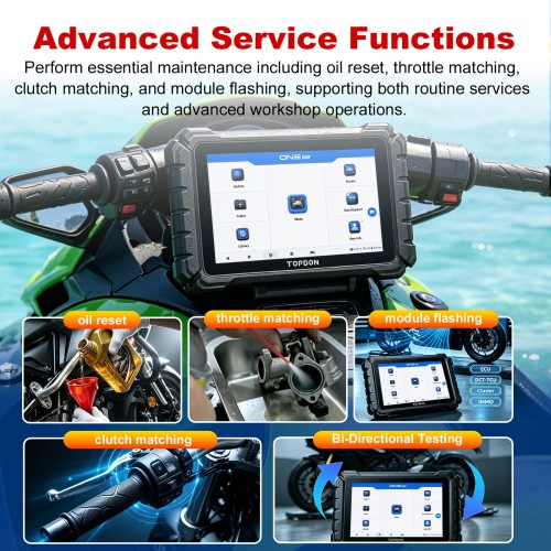 TOPDON ONE Moto Diagnostic Scanner for Motorcycles, ATVs and Marine Vehicles, 2 Years Free Updates, 45 Languages