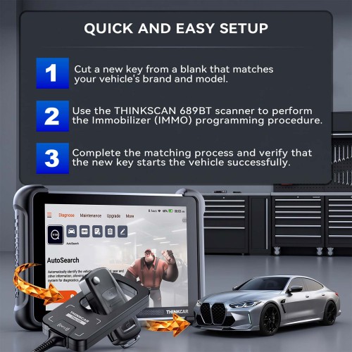 THINKCAR TKEY101 with Super Chip Car Key Programmer Immobilizer Matching Tool Lifetime Free Update