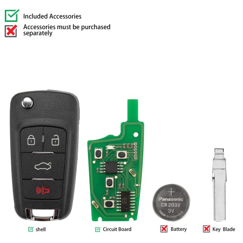 5pcs/lot KEYDIY KD B18-4 Universal Flip Remote Key 3+1 Buttons for Chevrolet Type